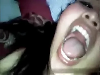 Indian Desi Manipuri College Girl swallows cum after hand job